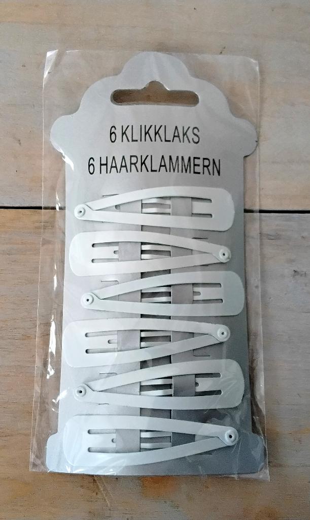 Klikklaks haarklemmen - haarspelden - wit - nieuw, Ophalen of Verzenden, Nieuw, Haarspeld