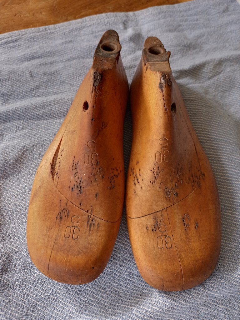 Antiek houten schoen mallen 1 paar, Ophalen of Verzenden