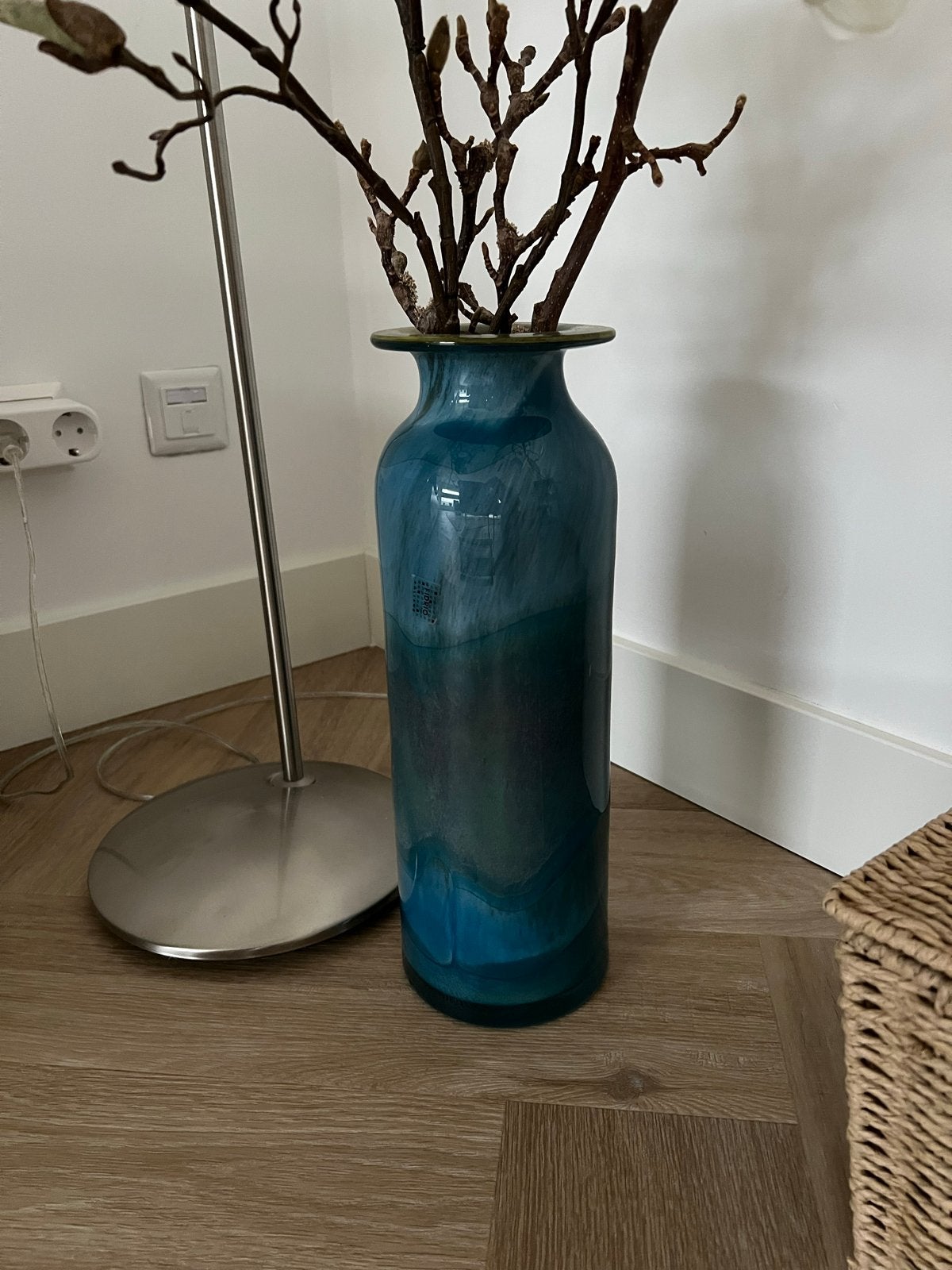 Fiori Glazen Vaas - 40 cm hoog, 12 cm doorsnee - Nieuwstaat, Ophalen