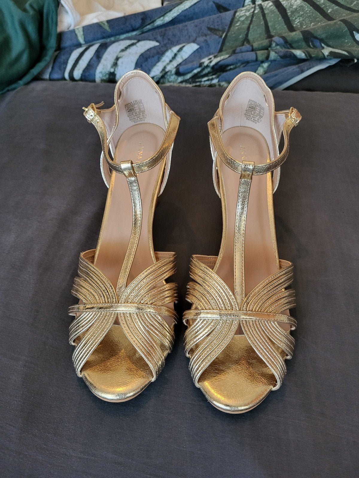 Gouden Sandalen met Hak Maat 45, Anna Field, Overige kleuren, Nieuw, Sandalen of Muiltjes