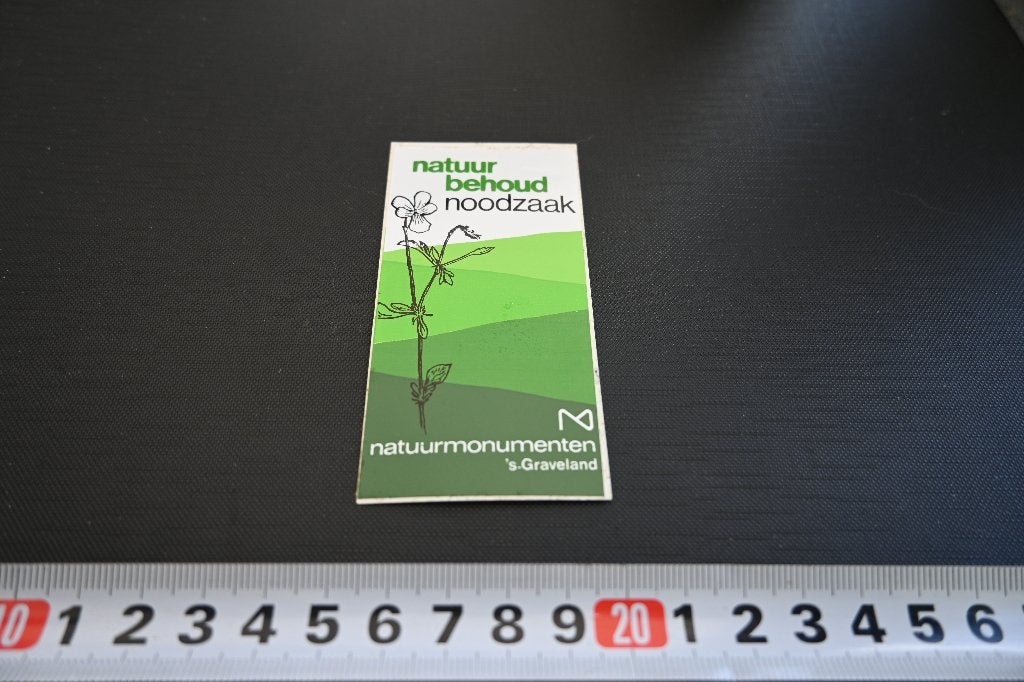 sticker natuurbehoud noodzaak natuurmonumenten 's-graveland*, Verzamelen, Ophalen, Zo goed als nieuw