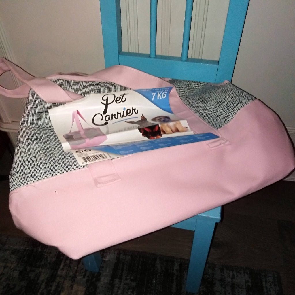 Honden draagtas Pet Carrier roze/grijs voor hondjes tot 7kg, Dieren en Toebehoren, Honden-accessoires, Ophalen, Zo goed als nieuw
