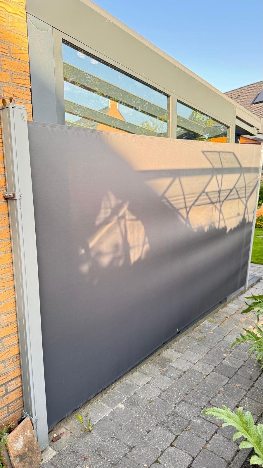 Zijscherm/Windscherm 180x340 cm - Grijs, Ophalen, Gebruikt, Overige typen, 150 tot 300 cm