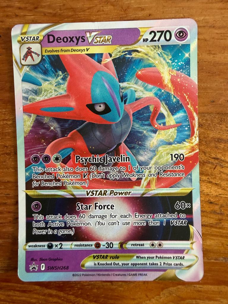 Pokemon VSTAR Deoxys VSTAR SWSH268, Ophalen of Verzenden, Zo goed als nieuw, Losse kaart, Foil