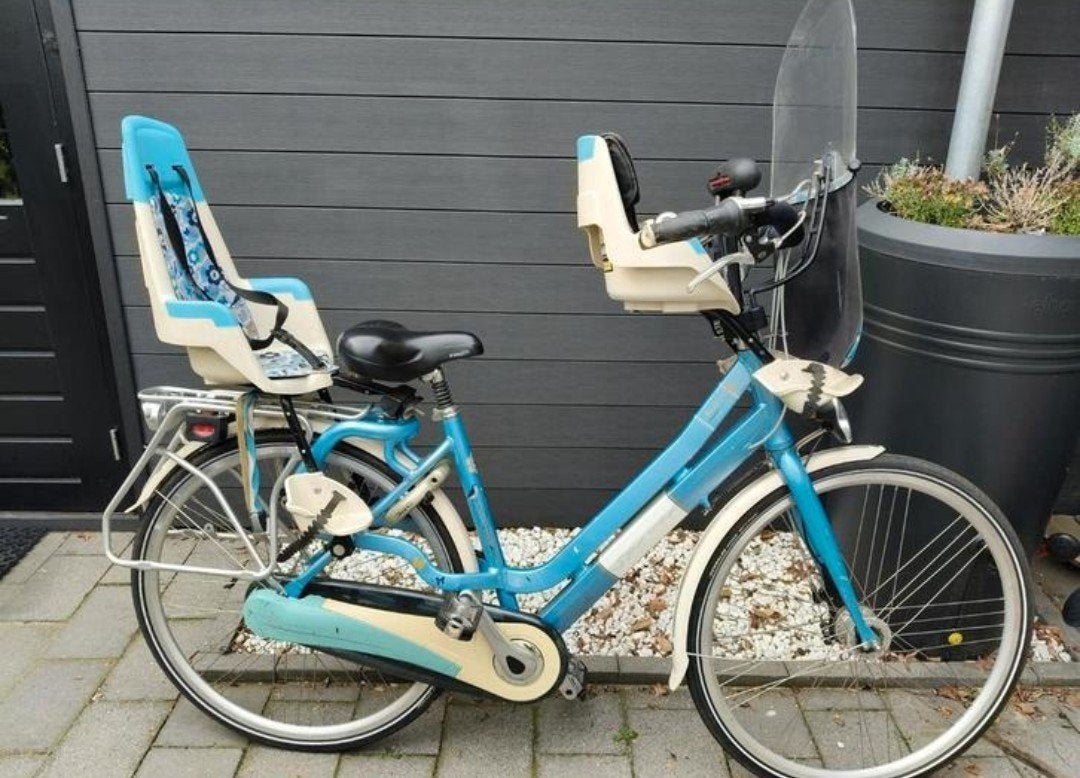 Sparta Amazone moederfiets met 2 Bobike zitjes en windscherm, Ophalen, 2 zitjes, Sparta, Gebruikt