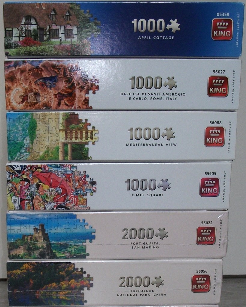 Diverse *** PUZZELS KING *** 8 stuks, Ophalen of Verzenden, 500 t/m 1500 stukjes, Zo goed als nieuw, Legpuzzel