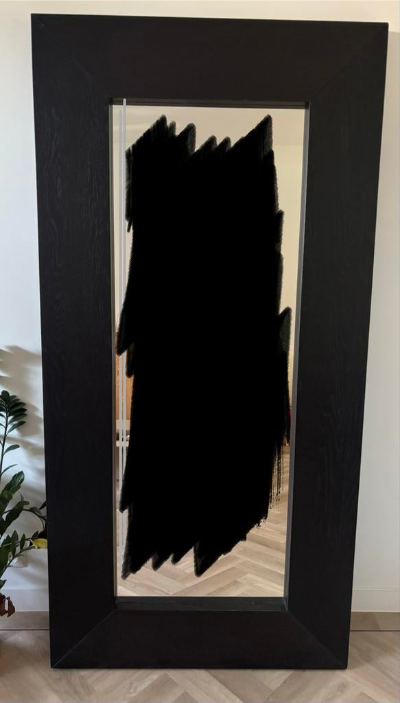 IKEA Mongstad spiegel met zwarte omlijsting, Huis en Inrichting, Woonaccessoires | Spiegels, Ophalen, Gebruikt, 75 tot 100 cm