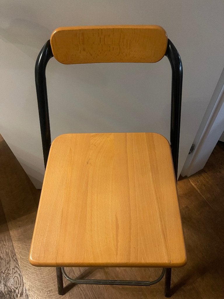 3 hoge, houten stoelen te koop, Huis en Inrichting, Ophalen, Gebruikt, 60 tot 90 cm, 3 krukken