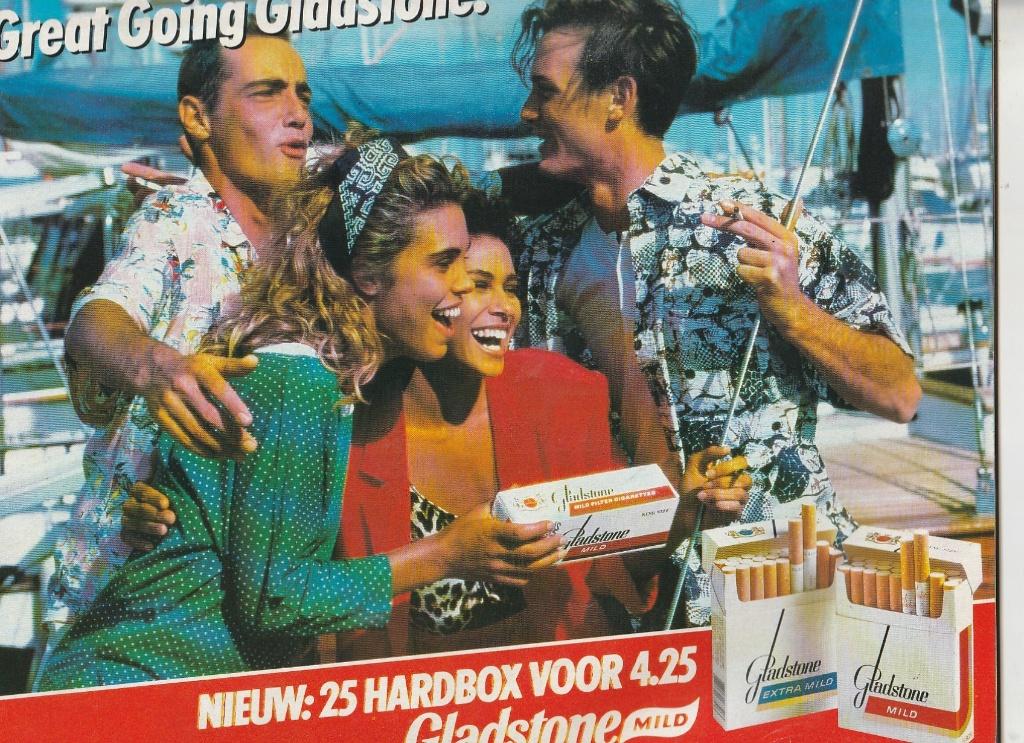 Retro reclame 1988 Gladstone sigaretten het gaat heel goed, Verzamelen, Verzenden, Overige typen
