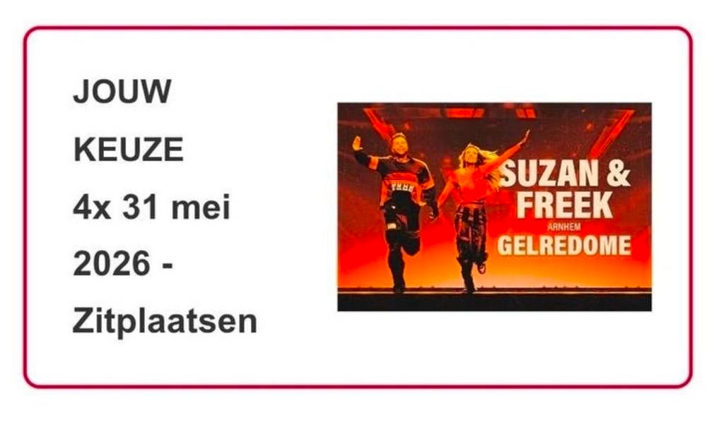 4x Suzan en Freek concertkaarten, Drie personen of meer