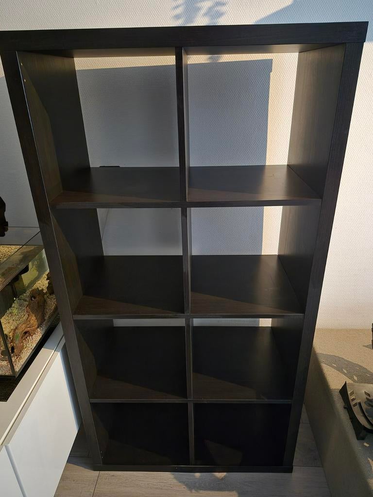 Ikea Kallax vakkenkast 8 vakken - Donkerbruin, Ophalen, Gebruikt