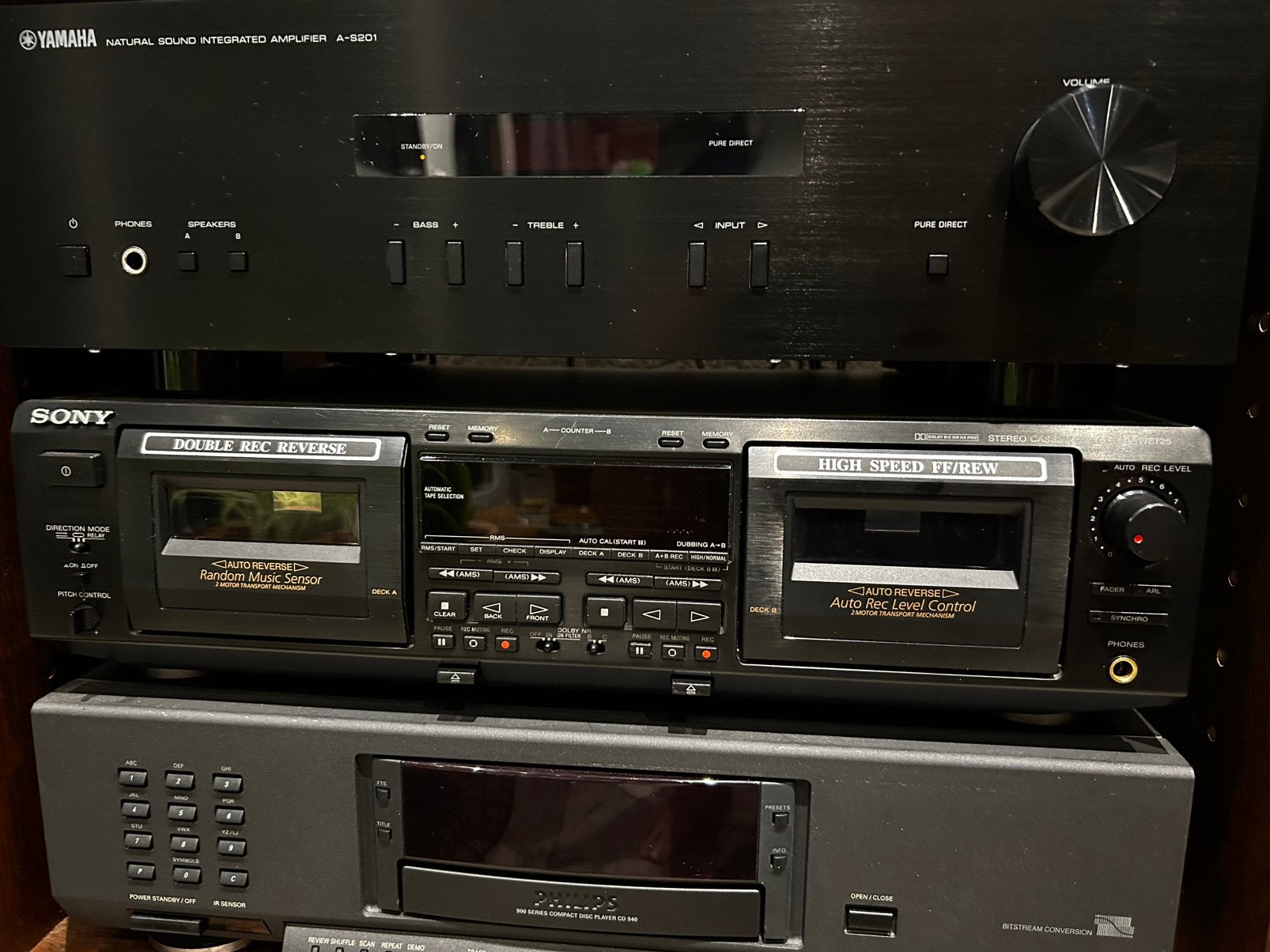 Sony dubbel cassettedeck TC-WE725, Ophalen, Sony
