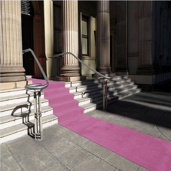 Roze Loper Expo Carpet 1m roze met folie, Versiering, ., Verjaardag, Nieuw