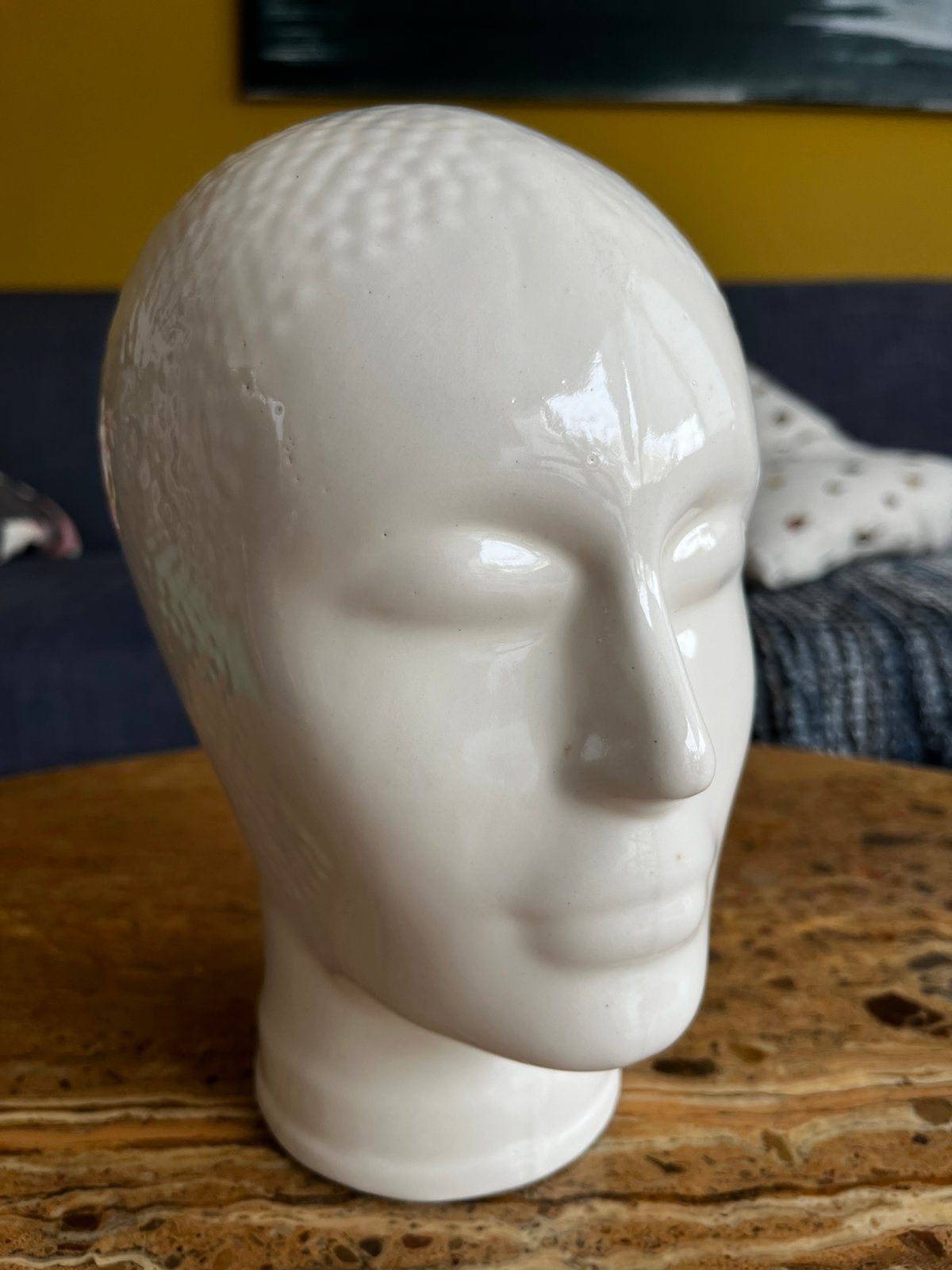 Vintage keramisch mannequin hoofd, Vintage, Ophalen of Verzenden, Zo goed als nieuw, Wit