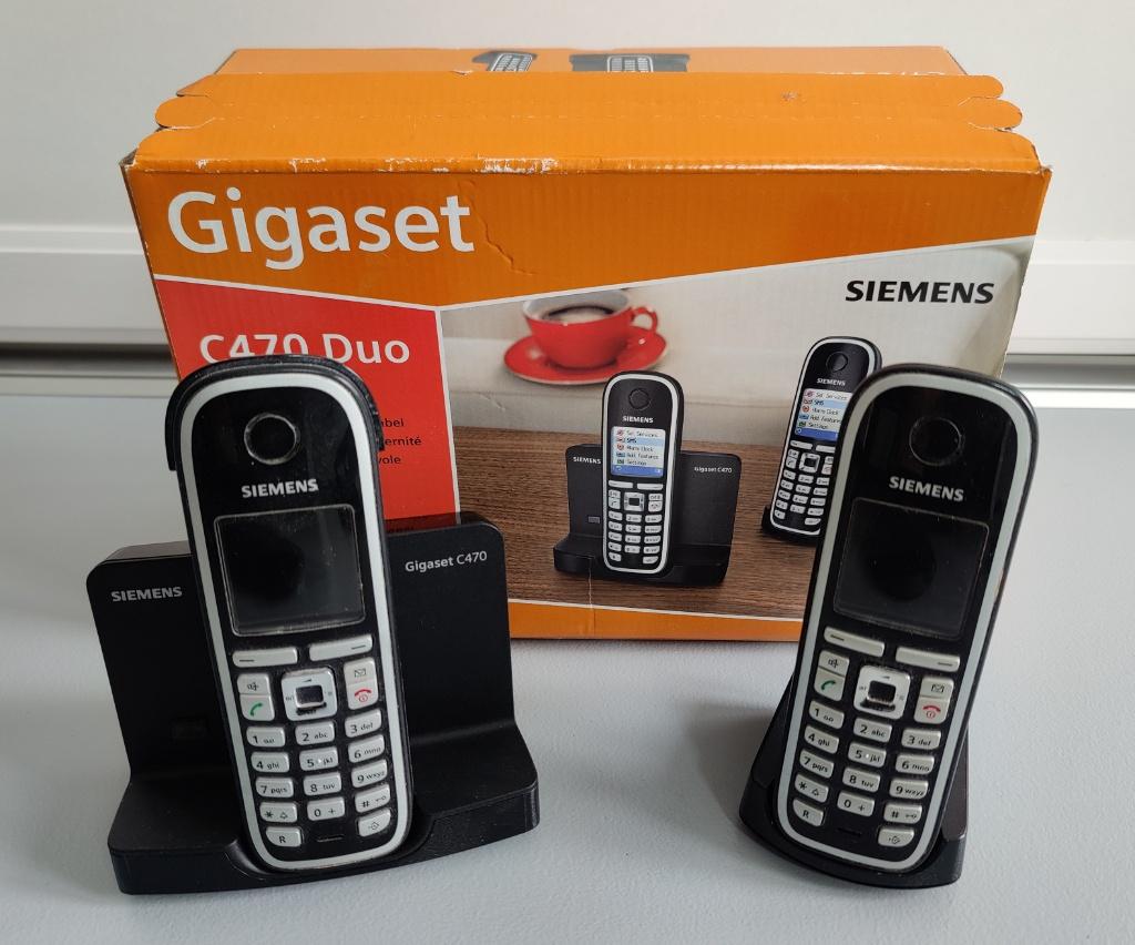 Siemens Gigaset C470 Duo - draadloos - 2x handset - TOP!, Ophalen of Verzenden, Zo goed als nieuw, 2 handsets, Stralingsarm