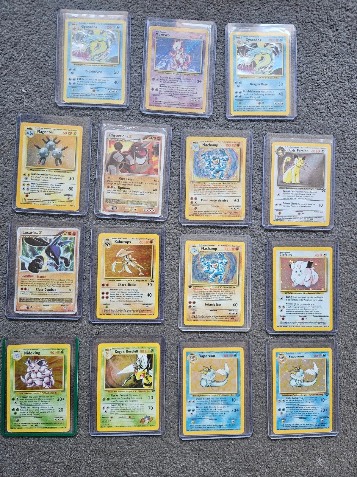 oude pokemon holo's, Ophalen of Verzenden, Gebruikt, Meerdere kaarten, Foil