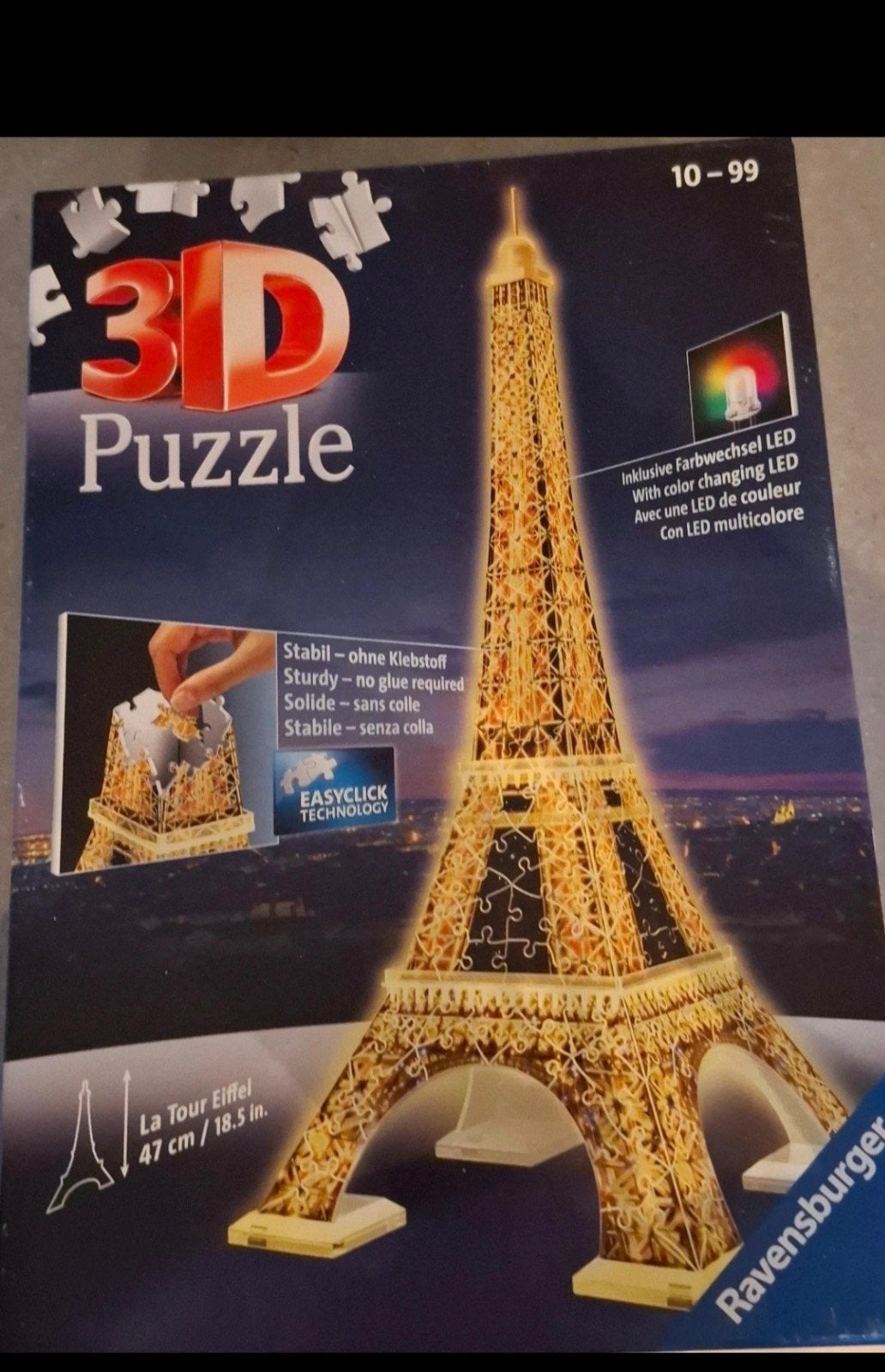 3D Eiffeltoren Puzzel met LED Verlichting (Wit/Kleur), Ophalen of Verzenden