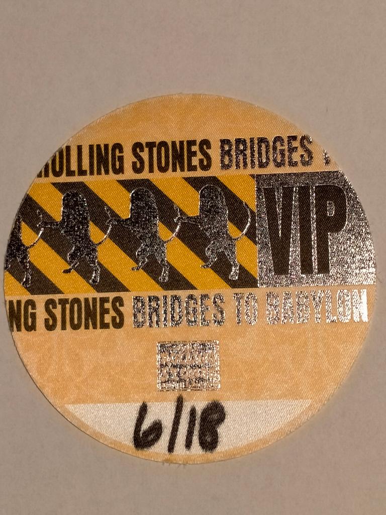 Rolling Stones Bridges to Babylon VIP ticket kaartje geel, Ophalen of Verzenden, Gebruikt, Overige typen