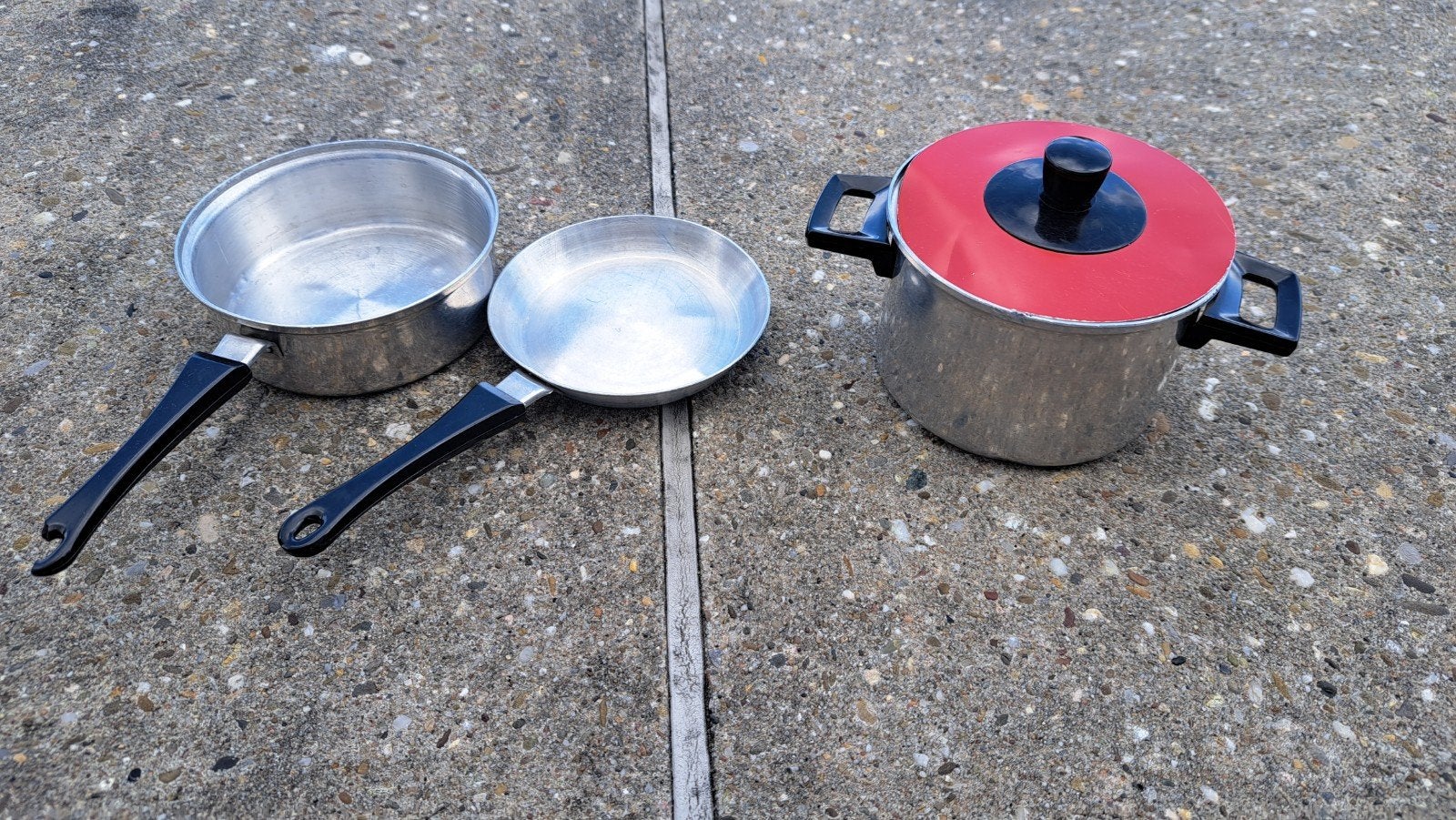 Vintage Colorama aluminium speelgoed pannen – jaren 50/60, Ophalen of Verzenden, Gebruikt, Jongen of Meisje