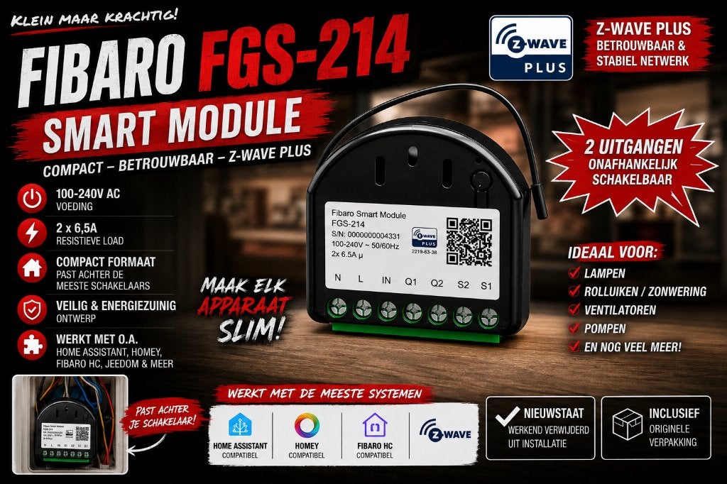 Fibaro FGS-214 Smart Module Z-Wave Plus – Nieuwstaat, Ophalen of Verzenden