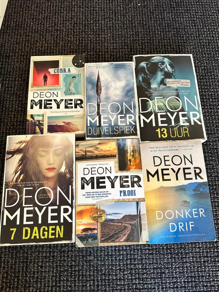 Set van 6 Deon Meyer boeken, Ophalen of Verzenden, Gelezen