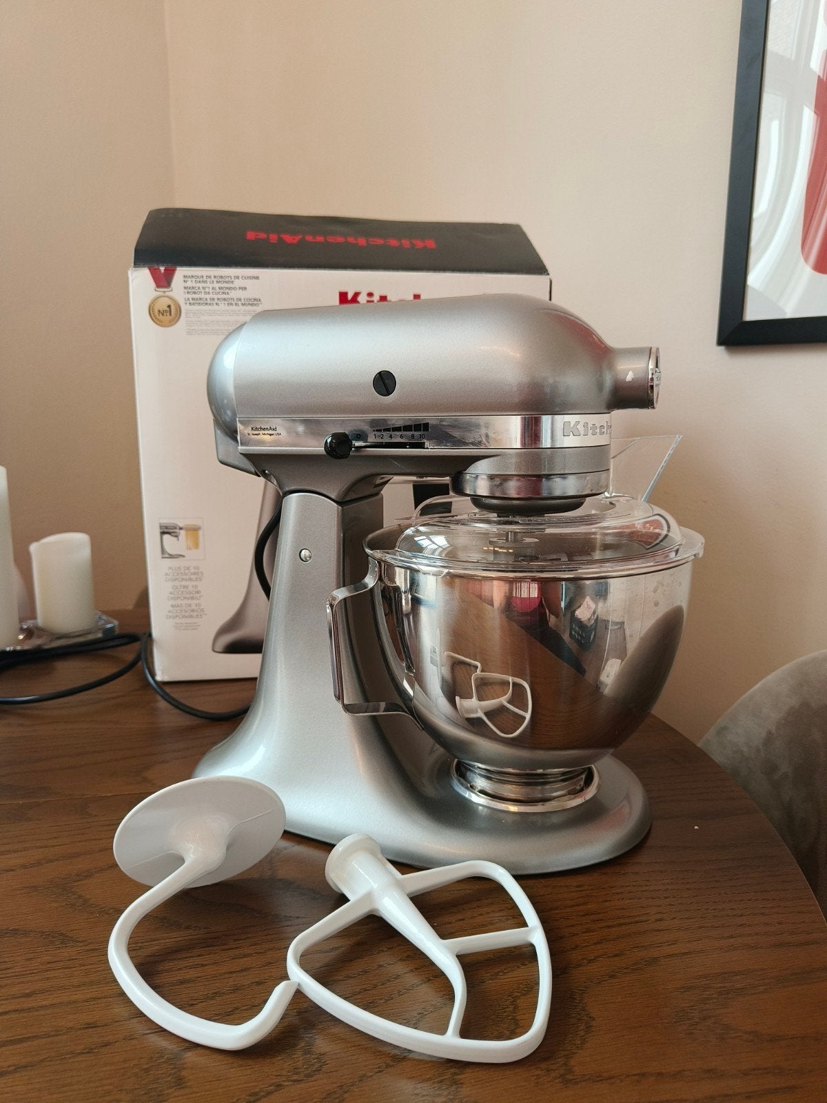 Kitchenaid Artisan 4,8 liter, 4 liter of meer, Ophalen, Zo goed als nieuw, 3 snelheden of meer