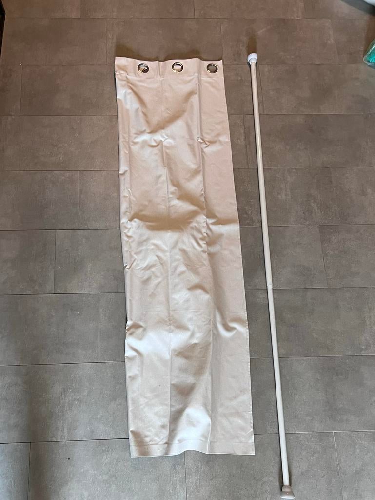 Beige Verduisterend gordijn met klem stang, Ophalen, 200 cm of meer, Beige, 50 tot 100 cm