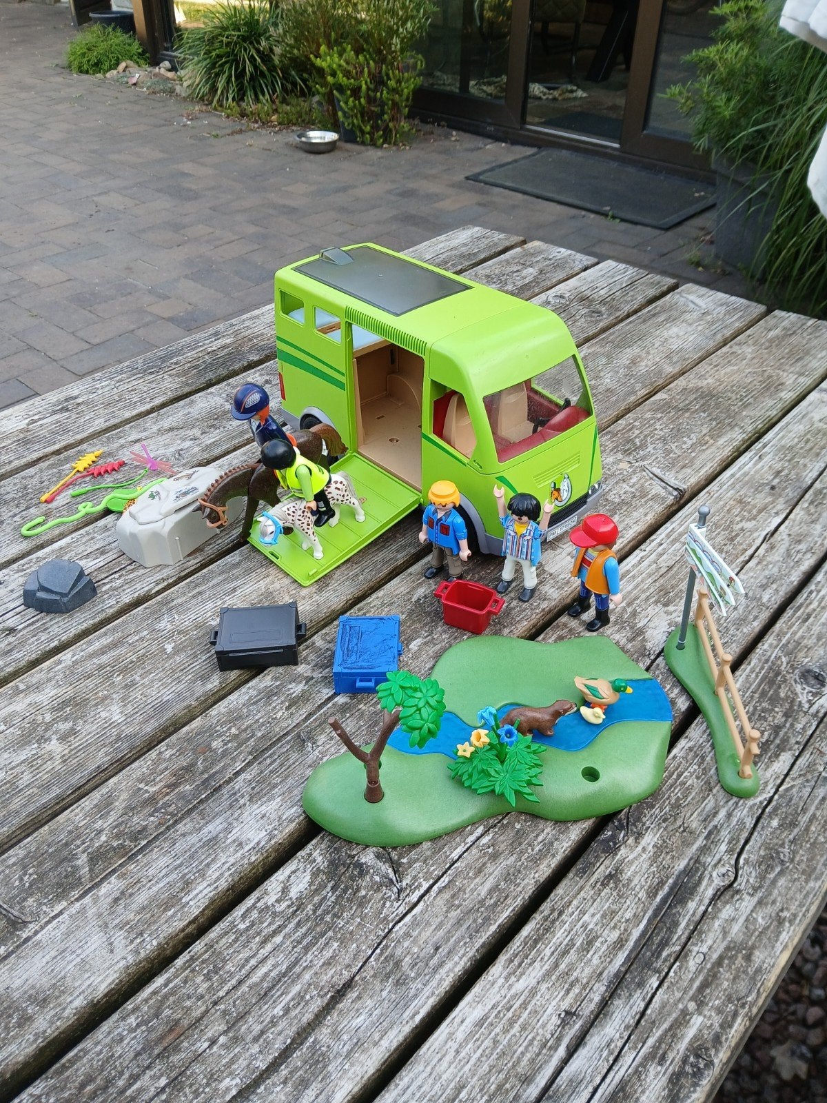 Playmobil paardentrailer met accessoires, Kinderen en Baby's, Speelgoed | Playmobil, Ophalen, Gebruikt, Losse onderdelen, Voertuig