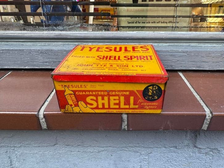 Vintage Shell Tyefsules Blik - Zeldzaam!, Verzamelen, Blikken, Ophalen of Verzenden, Gebruikt, Overige, Overige merken