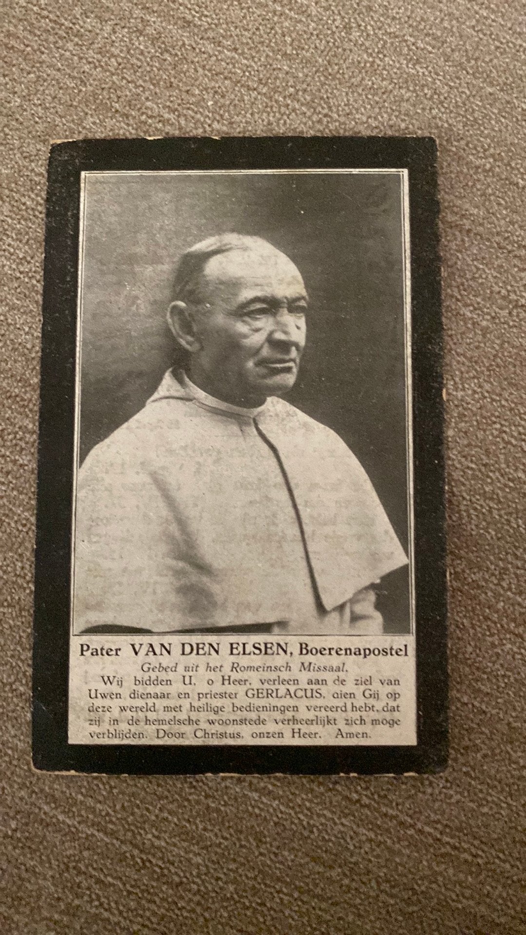pater GG vd Elsen 1853 Gemert 1925 abdij van Berne Heeswijk, Ophalen of Verzenden