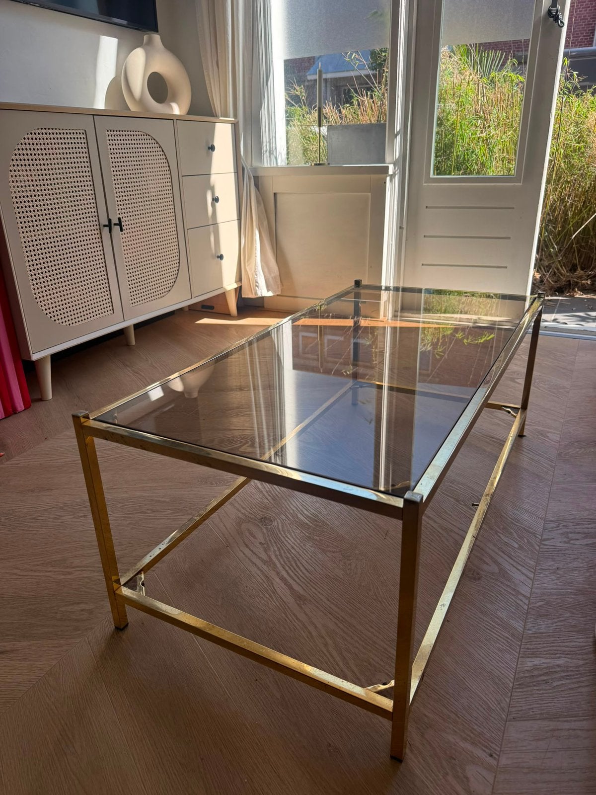 Salontafel rookas goud, Huis en Inrichting, Tafels | Salontafels, Ophalen, 100 tot 150 cm, 50 tot 100 cm, Zo goed als nieuw