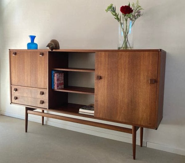 Midcentury vintage teak dressoir Fristho, Ophalen, Gebruikt, Vintage mid century retro sideboard lowboard, Fristho