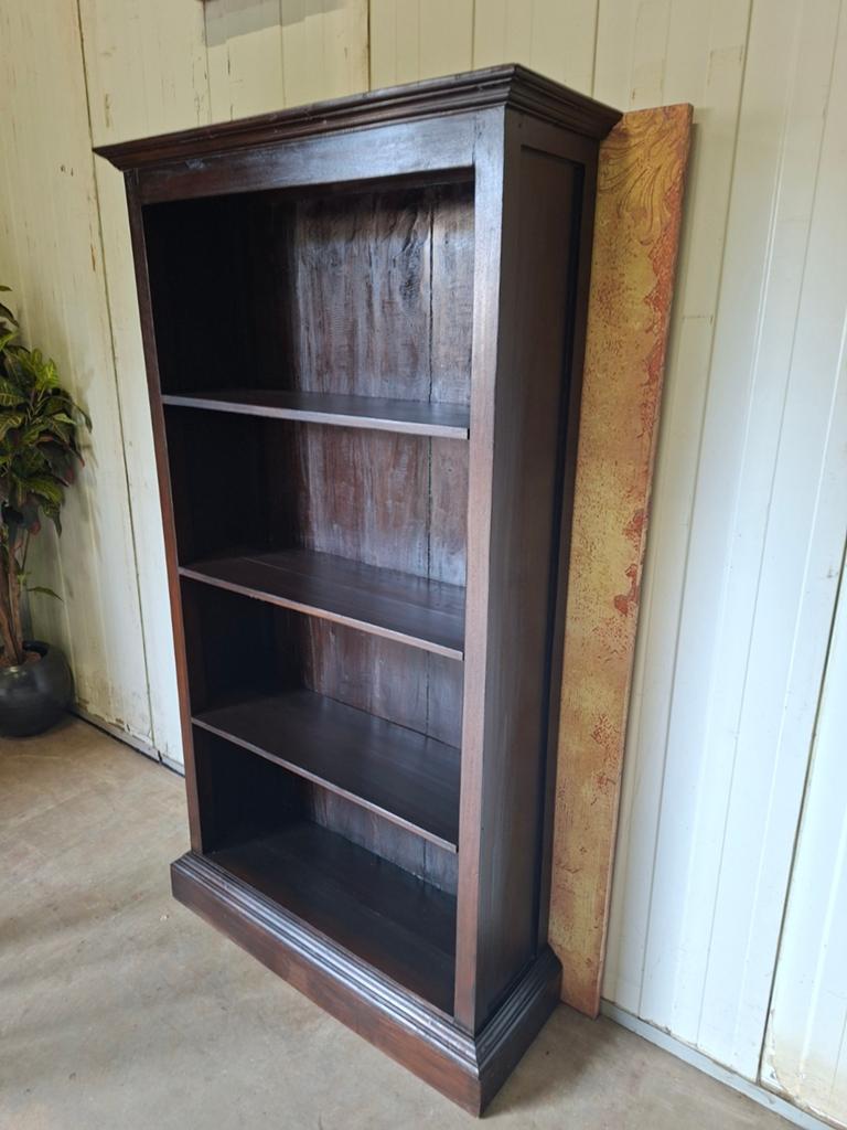 Koloniaal teakhouten boekenkast afm: 98x34m en 180cm hoog., Ophalen of Verzenden, 25 tot 50 cm, 150 tot 200 cm