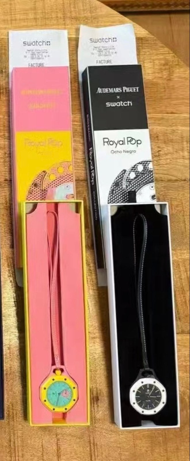Swatch x Audemars Piguet Royal Pop zwart en roze, Sieraden, Tassen en Uiterlijk, Horloges | Dames, Swatch, Nieuw, Ophalen of Verzenden