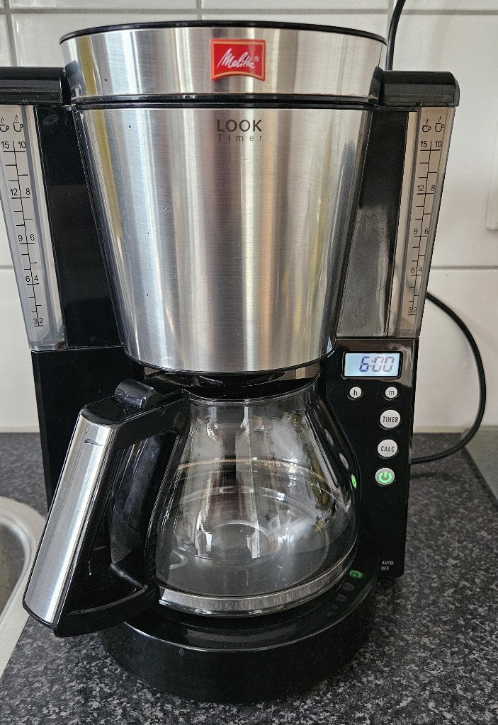 Zo goed als nieuwe Melitta LOOK Timer koffiezetter, Gebruikt, 10 kopjes of meer, Koffiemachine, Gemalen koffie
