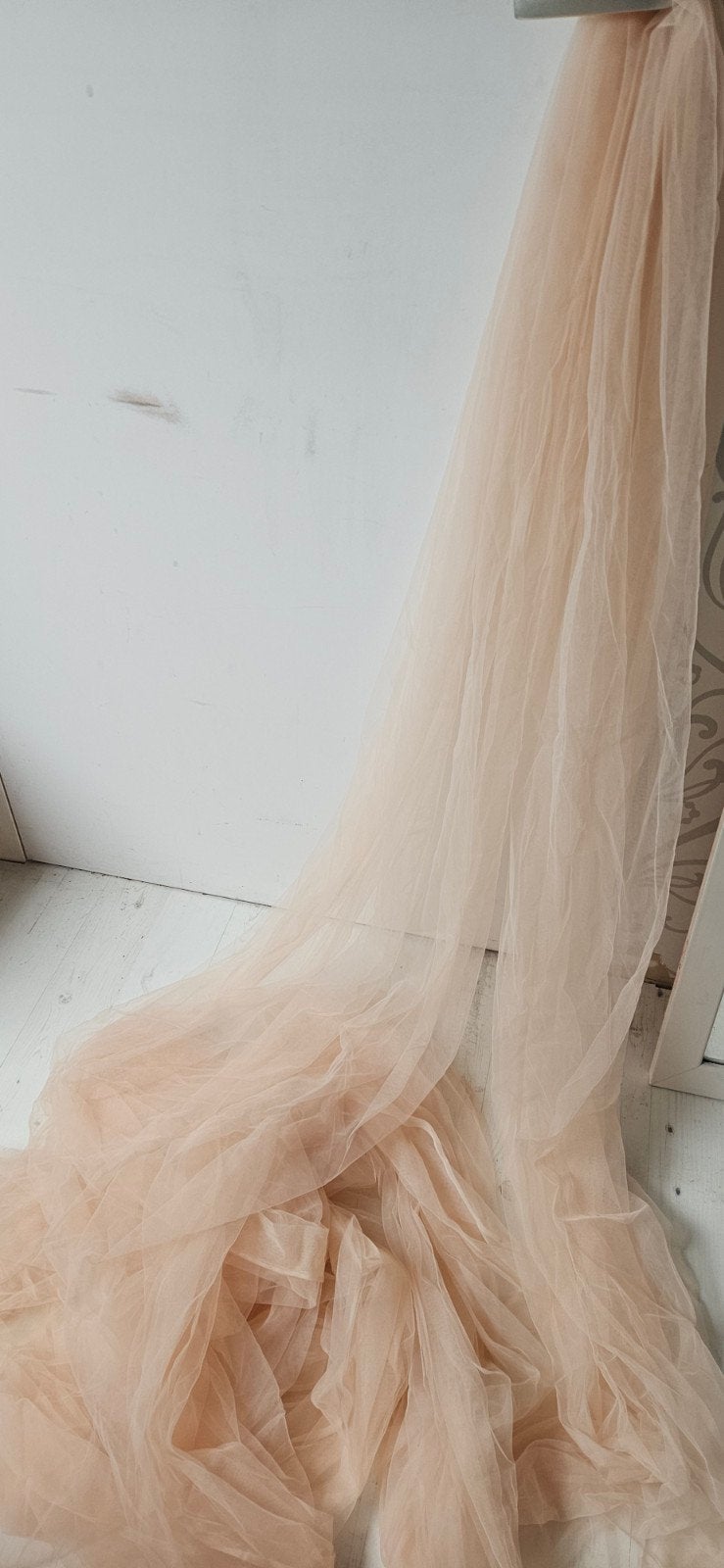8x Tule van 10 meter lengte, Overige materialen, Gebruikt, 120 cm of meer, Beige