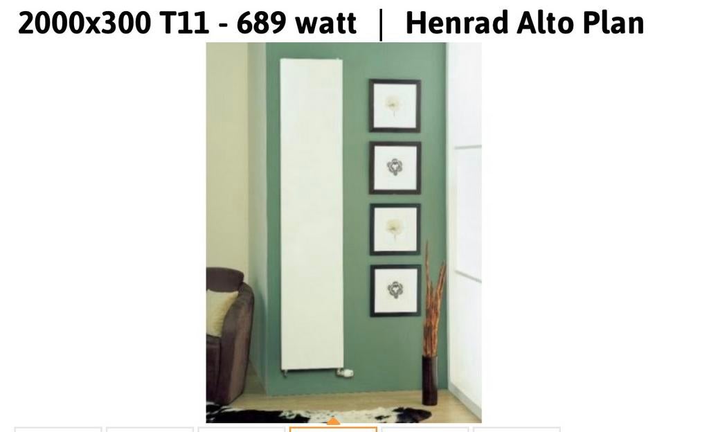 Henrad Alto Plan verticale paneel radiator vlak 2000x300 11, Ophalen, 500 tot 800 watt, Radiator, Nieuw
