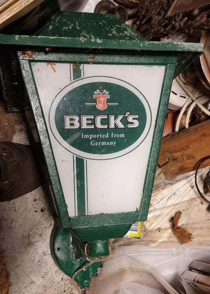 Buitenlamp beck's reclame, Ophalen of Verzenden, Reclamebord, Plaat of Schild, Overige merken