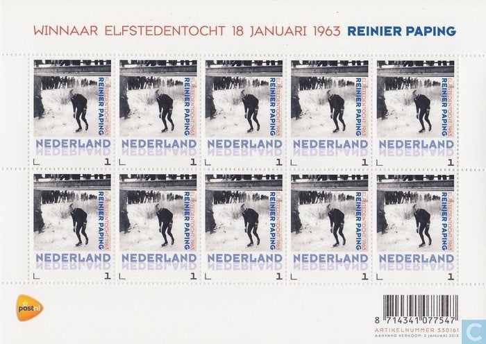 Nederland NVPH nr V3012 postfris Reinier Paping 2013, Postzegels en Munten, Ophalen of Verzenden, Na 1940, Postfris