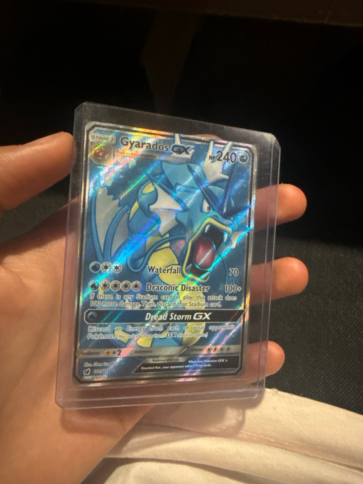 Gyarados GX Full Art Pokémon Kaart - Zo goed als nieuw, Ophalen, Zo goed als nieuw, Losse kaart, Foil