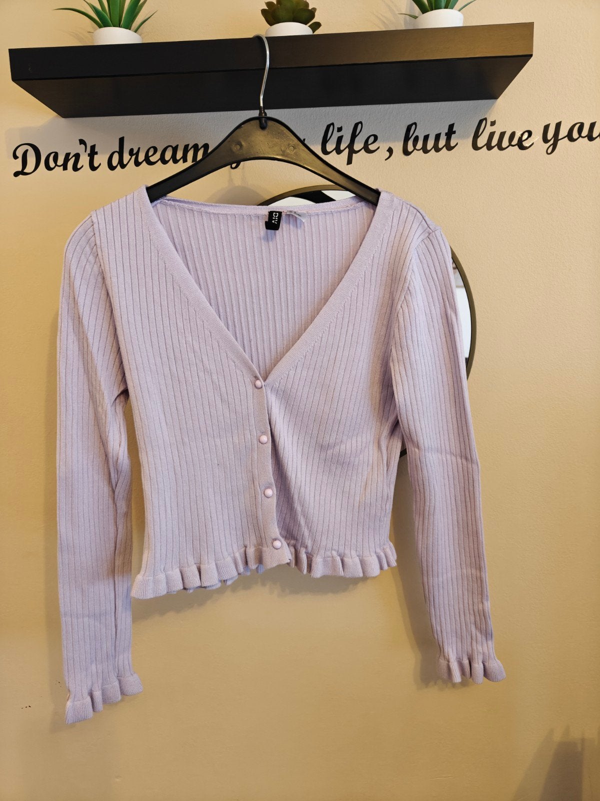 Lila geribbeld vestje met ruches - H&M Divided, Maat 38/40 (M), Ophalen of Verzenden, Gedragen, Paars