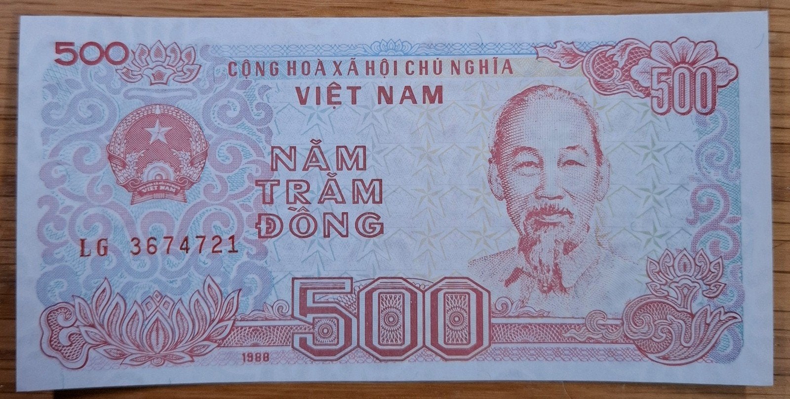 27a# Vietnam 500 Dong 1988 P101, Postzegels en Munten, Bankbiljetten | Azië, Ophalen of Verzenden, Zuidoost-Azië
