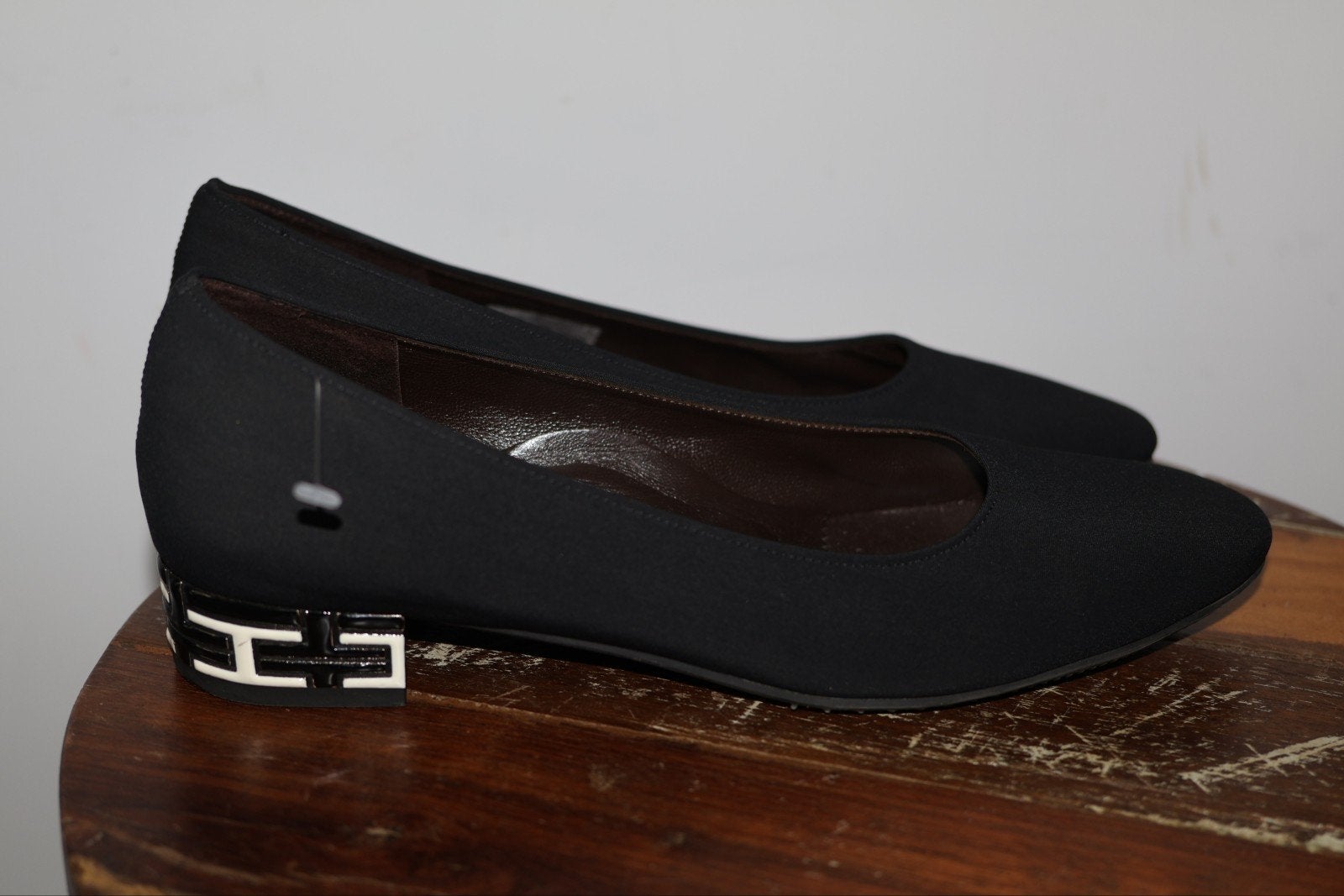 Brunate pumps maat 39.5 zwart met zwart-witte hak, Brunate.nl, Brunate, Pumps, Brunate