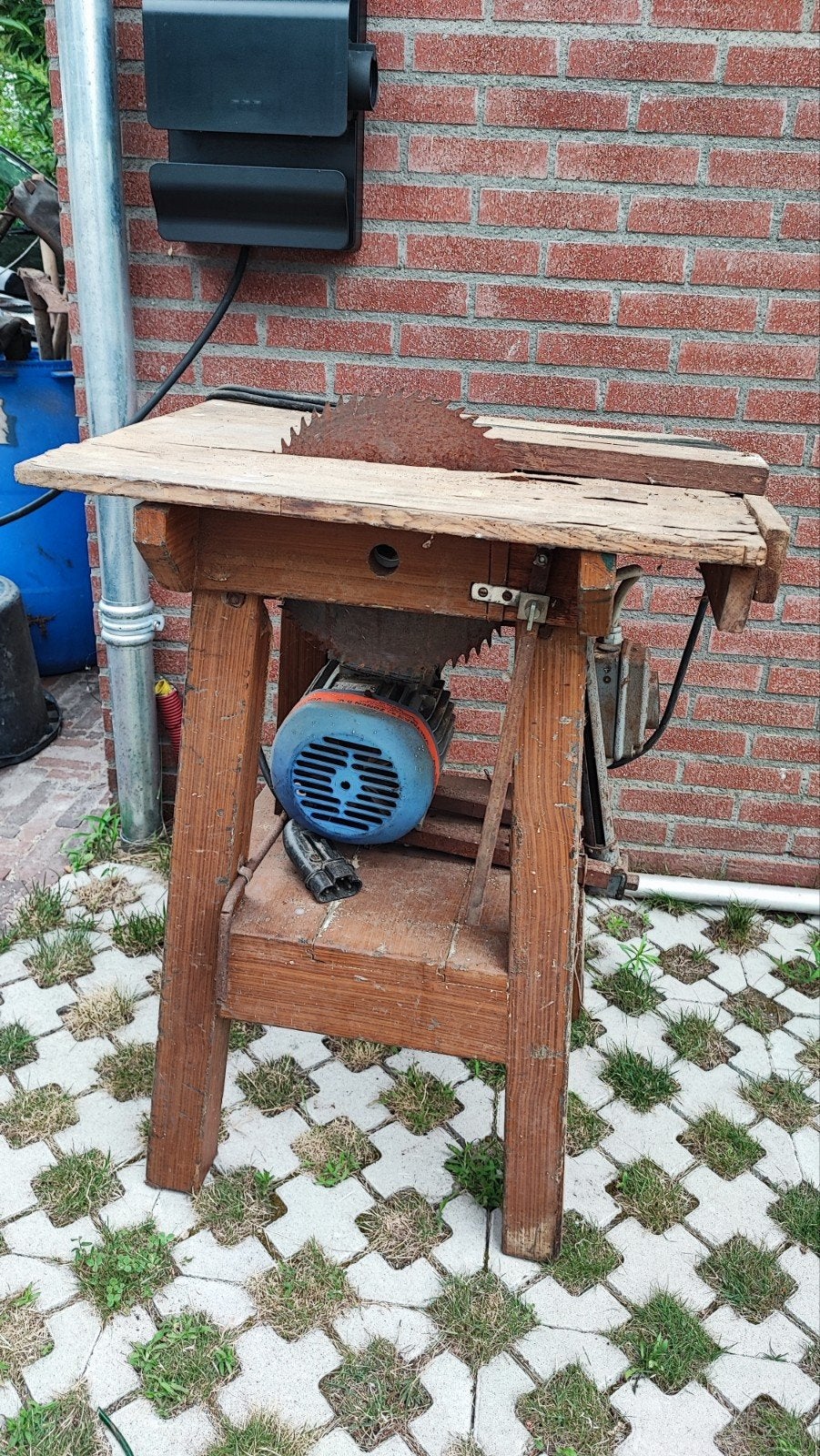 Stevige zaagbok met 3-fasen motor (360V) voor brandhout, Doe-het-zelf en Verbouw, Ophalen, Gebruikt, 70 mm of meer, Overige typen