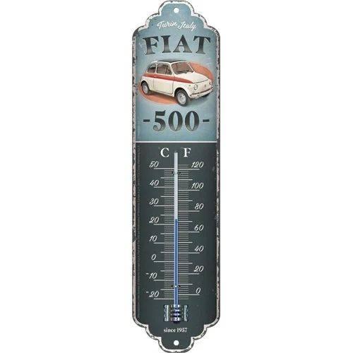 Fiat 500 auto reclame thermometer van metaal wanddeco deco, Ophalen of Verzenden, Nieuw, Auto's