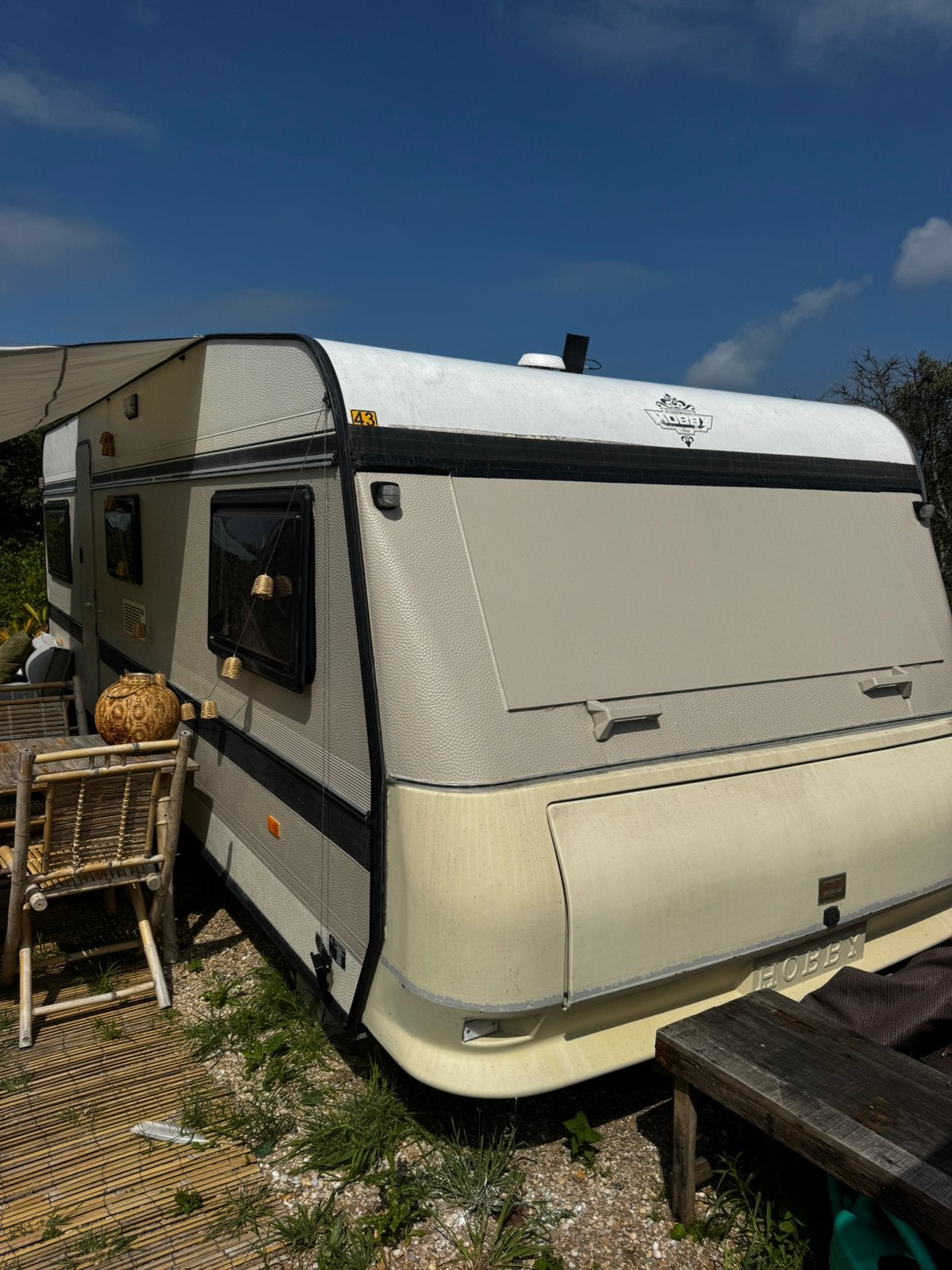 Gepimpte retro caravan te koop, Vast bed, Rondzit, Hobby, 7 tot 8 meter