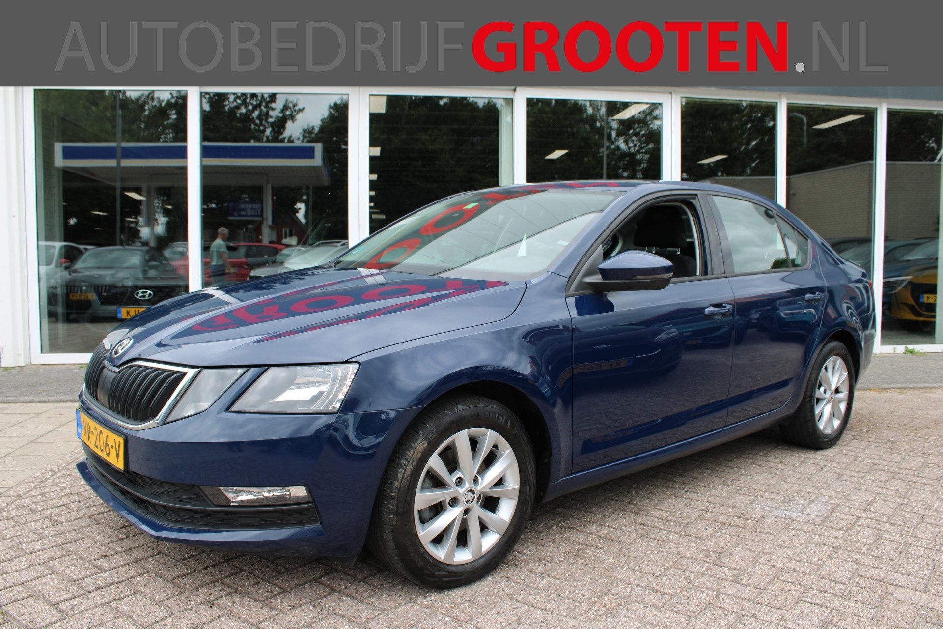 Skoda Octavia 1.0 TSI Greentech Ambition Business (bj 2017), Auto's, Parkeersensor, Stof, Gebruikt, Blauw