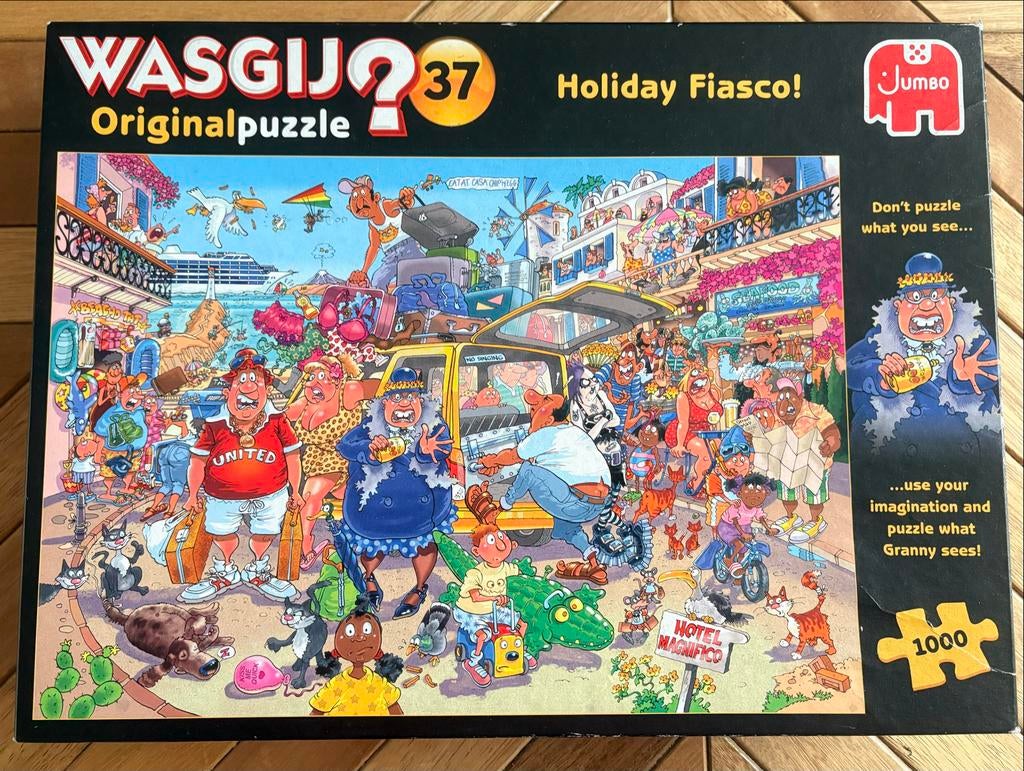 Wasgij Original 37 Holiday Fiasco! 1000 stukjes puzzel, Ophalen of Verzenden, 500 t/m 1500 stukjes, Gebruikt