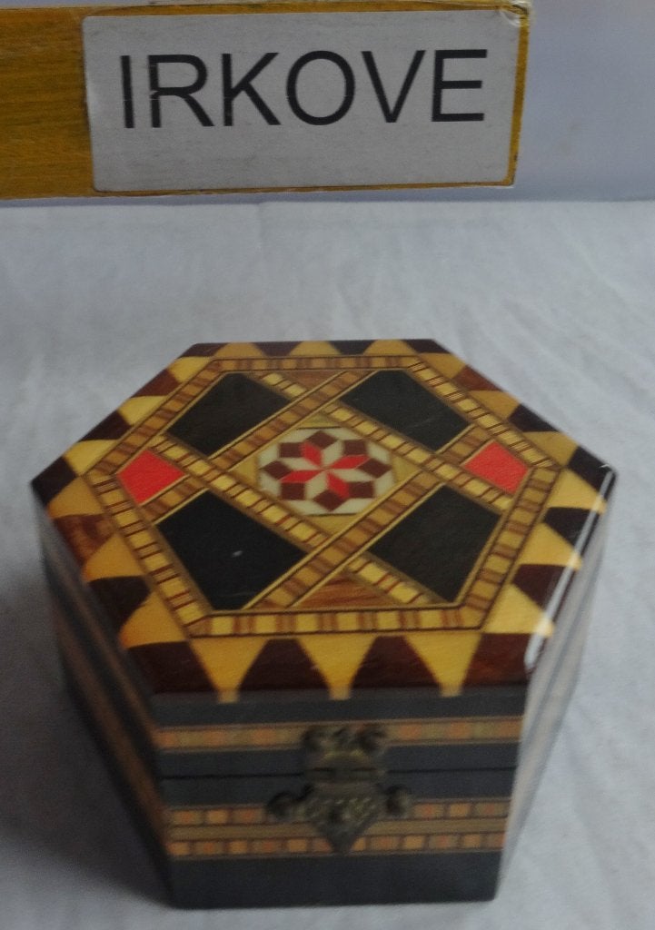 HOUTEN DOOSJES * INLEGWERK! * 6 Stuks *, Verzenden, Handgemaakt, Hout, Houtsnijwerk