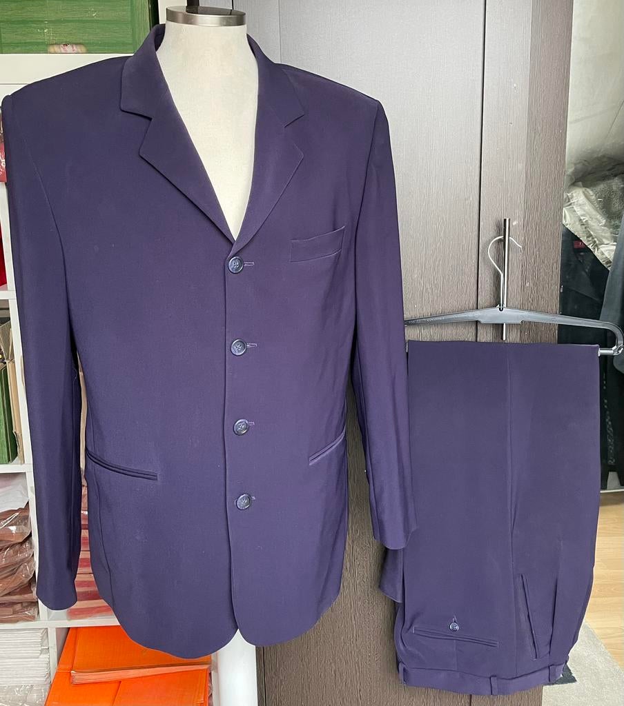 Paarse Heren kostuum. Maat: 50, Kleding | Heren, Ophalen of Verzenden, Zo goed als nieuw, Maat 48/50 (M), Grijs